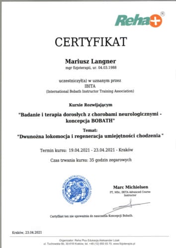 certyfikat Mariusz Langner 5