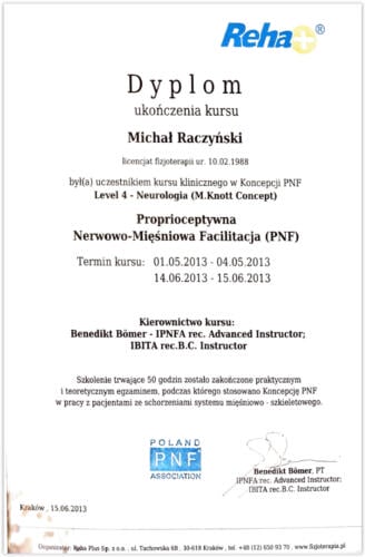 certyfikat Michał Raczyński 1