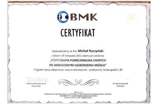 certyfikat Michał Raczyński 8